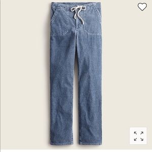 J.CREW PETITE TIE-WAIST CAMP PANT IN INDIGO-DYED CORDUROY-MEDIUM